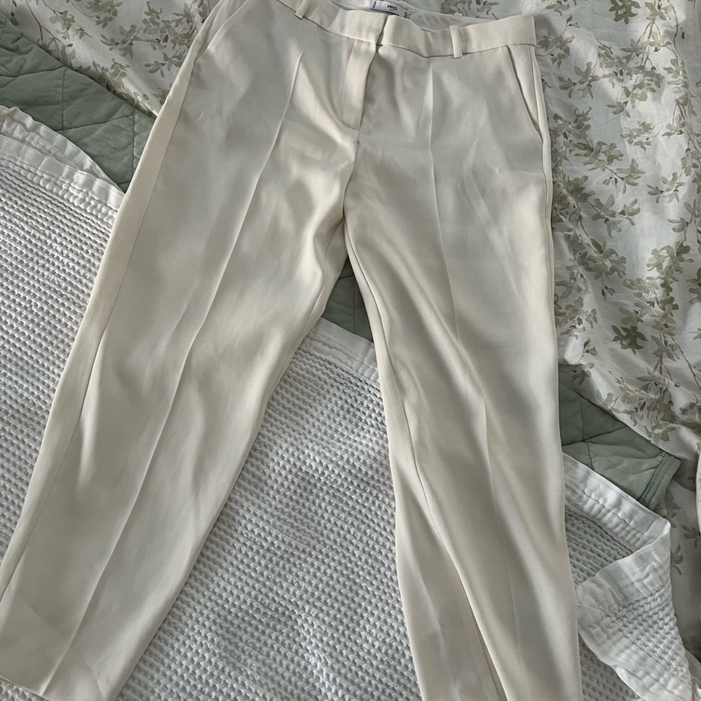 Mango Elegant Cream Dress Pants